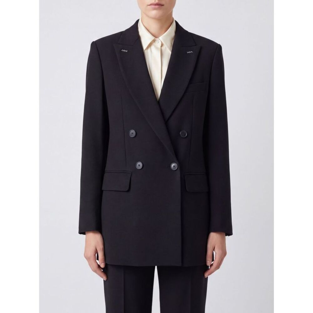Max Mara Women Double-Breasted Wool Blazer Max Mara With Revere Collar